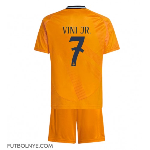 Camiseta Real Madrid Vinicius Junior #7 Visitante Equipación para niños 2024-25 manga corta (+ pantalones cortos)